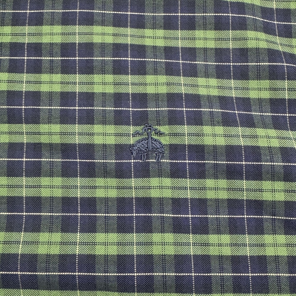 Brooks Brothers Shirt Mens 2XL Blue Green Plaid Non Iron Stretch Button Down - Picture 3 of 7